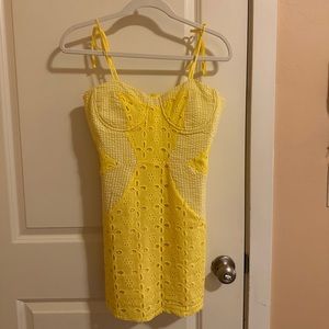 Small yellow gingham mini dress